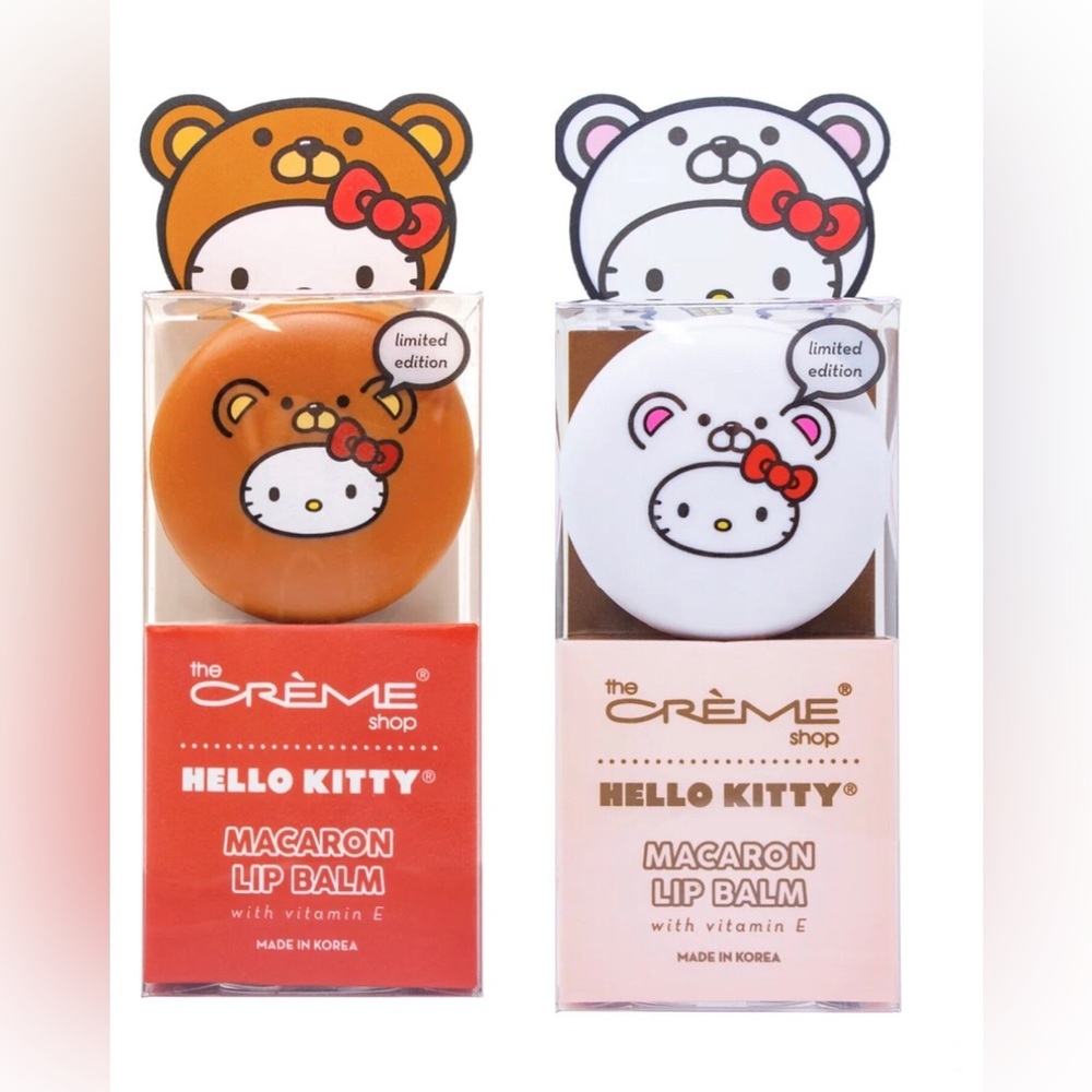 The Crème Shop Sanrio Hello Kitty Macaron‎ Lip Balm-Red Velvet & white chocolate